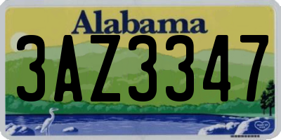 AL license plate 3AZ3347