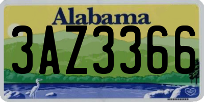AL license plate 3AZ3366