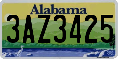AL license plate 3AZ3425