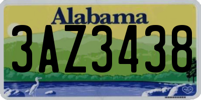AL license plate 3AZ3438