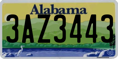 AL license plate 3AZ3443