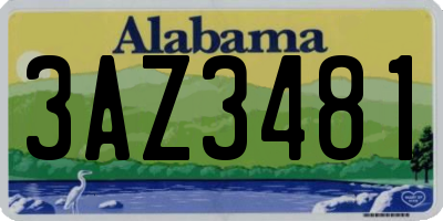 AL license plate 3AZ3481