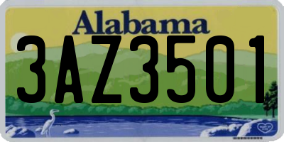AL license plate 3AZ3501