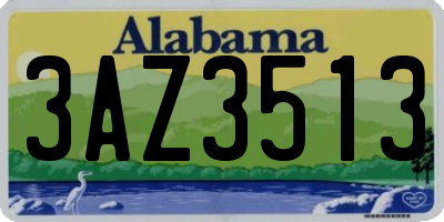 AL license plate 3AZ3513
