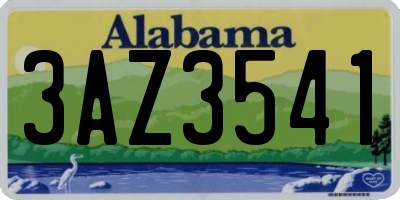 AL license plate 3AZ3541
