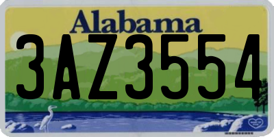 AL license plate 3AZ3554