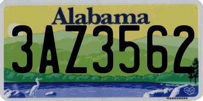 AL license plate 3AZ3562