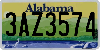 AL license plate 3AZ3574