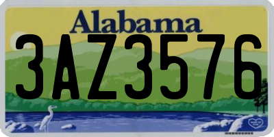 AL license plate 3AZ3576