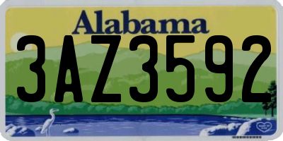 AL license plate 3AZ3592