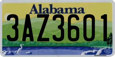 AL license plate 3AZ3601