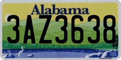 AL license plate 3AZ3638