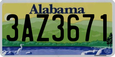 AL license plate 3AZ3671