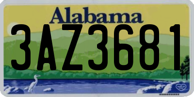 AL license plate 3AZ3681