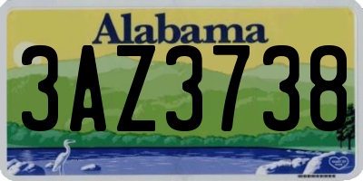 AL license plate 3AZ3738