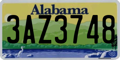 AL license plate 3AZ3748
