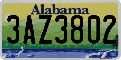 AL license plate 3AZ3802