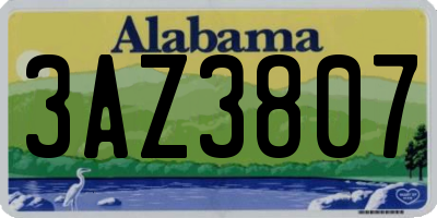 AL license plate 3AZ3807