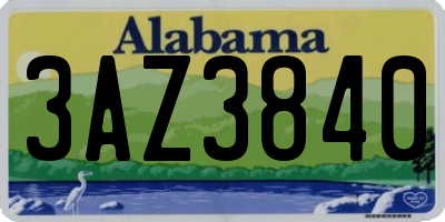 AL license plate 3AZ3840