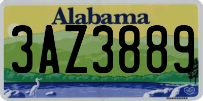 AL license plate 3AZ3889