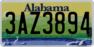 AL license plate 3AZ3894