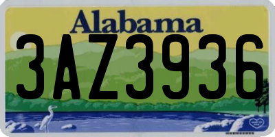 AL license plate 3AZ3936