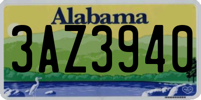 AL license plate 3AZ3940