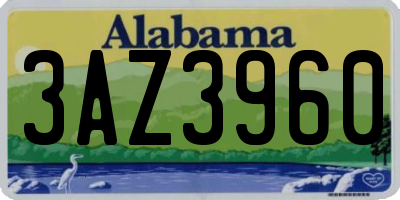 AL license plate 3AZ3960