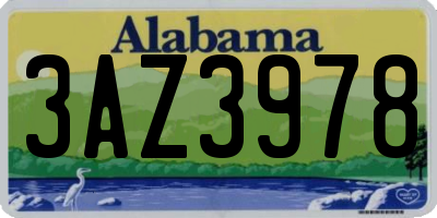 AL license plate 3AZ3978