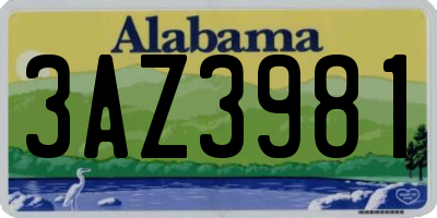 AL license plate 3AZ3981