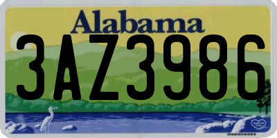AL license plate 3AZ3986