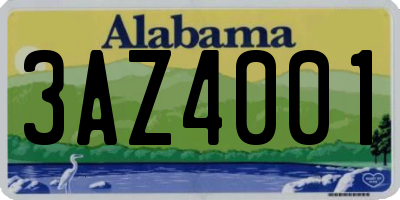 AL license plate 3AZ4001