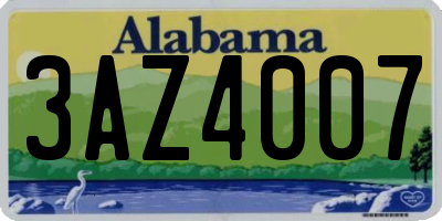 AL license plate 3AZ4007