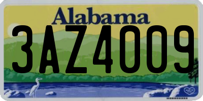 AL license plate 3AZ4009