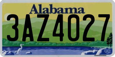 AL license plate 3AZ4027