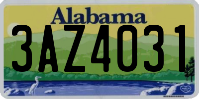 AL license plate 3AZ4031