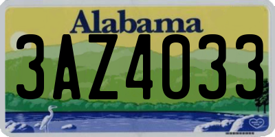 AL license plate 3AZ4033