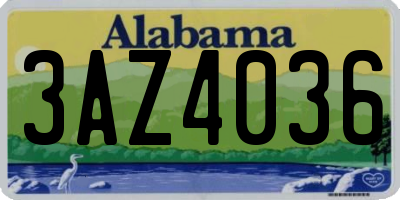 AL license plate 3AZ4036