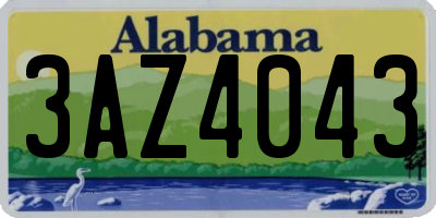 AL license plate 3AZ4043