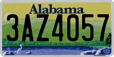 AL license plate 3AZ4057