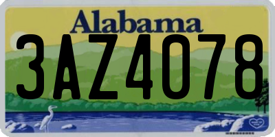 AL license plate 3AZ4078