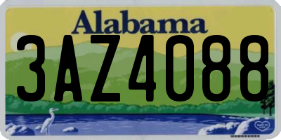 AL license plate 3AZ4088