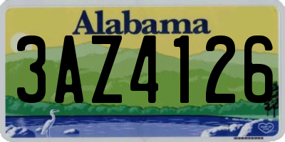 AL license plate 3AZ4126