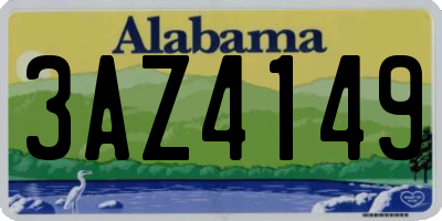 AL license plate 3AZ4149