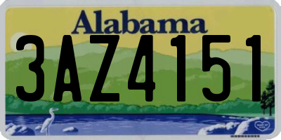 AL license plate 3AZ4151