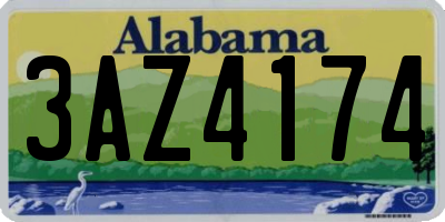 AL license plate 3AZ4174