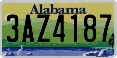 AL license plate 3AZ4187