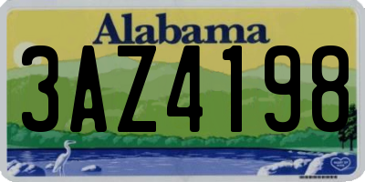 AL license plate 3AZ4198