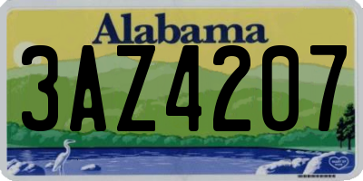 AL license plate 3AZ4207