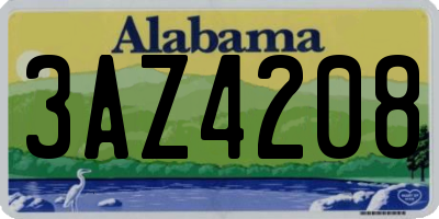 AL license plate 3AZ4208